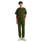 United Colors of Benetton Erkek Koyu Yeşil%100 Keten Beli İpli Pantolon, Koyu Yeşil, 46
