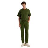 United Colors of Benetton Erkek Koyu Yeşil%100 Keten Beli İpli Pantolon