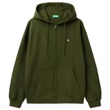 United Colors of Benetton Erkek%100 Pamuk Dar Kesim Fermuarlı Kapüşonlu Sweatshirt