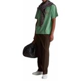 United Colors Of Benetton Erkek%100 Pamuk Önü İşleme Detaylı Oversize Bisiklet Yaka T-Shirt,Haki Yeşilli Xl