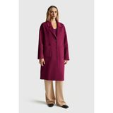 United Colors Of Benetton Fuşya Kadın / Kız Kdn_yün ve Viskoz Karışımlı Cep Detaylı Düğmeli Kruvaze Kaban Model Kodu: ( 28F7DN082FUŞYA) - 2XS - Pembe