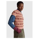 United Colors of Benetton Gül Kurusu Yün Alpaka Karışımlı Jakarlı Kısa Kollu Stranger Things Kazak, XS, 126P171RE10EN, Gül Kurusu, Kadın