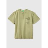 United Colors Of Benetton Haki Erkek Çocuk Işlemeli T-Shirt 3PCMC10TO