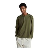 United Colors of Benetton Haki Yeşilli%100 Pamuk Önü Düğme Detaylı Bisiklet Yaka Uzun Kollu T-Shirt, 2xl, 125A3L6PU10B6, Haki Yeşilli, Erkek