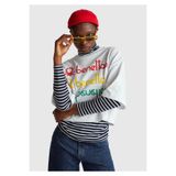 United Colors of Benetton Kadın Beyaz mix %100 Pamuk Boxy Fit Crop Stranger Things Baskılı T-shirt