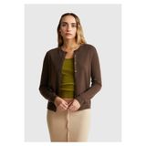 United Colors of Benetton Kadın Koyu Kahverengi %100 Merino Bisiklet Yaka Hırka