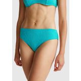 United Colors of Benetton Kadın Turkuaz Jakarlı Zebra Desenli Klasik Kesim Normal Bel Bikini Altı, Turkuaz, XS
