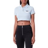 United Colors of Benetton Kadın Yarım Logolu Crop Polo T-Shirt , Açık Mavi, XS