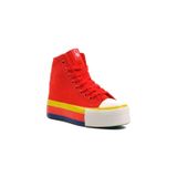 United Colors Of Benetton Kırmızı Bilek Boy Kanvas Nefes Alan Bağcıklı Kadın Spor Ayakkabı Sneaker Bn-30944 G