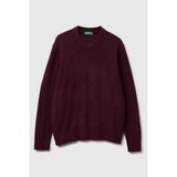 United Colors Of Benetton Kırmızı Erkek Erk_pamuk ve Yün Karışımlı Ribana Detaylı Bisiklet Yaka Kazak Model Kodu: ( 1L5YU10AD94D) - 2XL