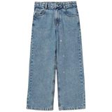 United Colors of Benetton Kız Çocuk Açık Mavi Önü Kristal Aplikeli Taş Yıkama Straight Fit Denim Pantolon, 10-11 Yaş, 225A4R76CE04M, Açık Mavi, Kız çocuk