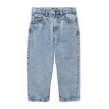 United Colors of Benetton Kız Çocuk Açık Mavi Simli Bel İşlemeli Ayarlanabilir Bel Denim Pantolon, 5-6, 225A4R76GE02V, Açık Mavi, Kız çocuk