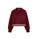United Colors of Benetton Kız Çocuk Akrilik Polo Yaka Kazak, 13-14-yas, 225A1270Q3009, Bordo, Kız Çocuklar