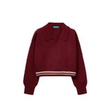 United Colors of Benetton Kız Çocuk Akrilik Polo Yaka Kazak, 8-9-yas, 225A1270Q3009, Bordo, Kız Çocuklar