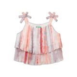 United Colors of Benetton Kız Çocuk Çok Renkli Batik Desenli Askılı Bluz