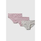 United Colors Of Benetton Kız Çocuk Desenli Ve Düz Renk Hipster Kesim 3'Lü Külot Seti,Pembe 3-4 Yaş