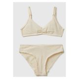United Colors of Benetton Kız Çocuk Düz Renk Ayarlanabilir Askılı Bikini Takımı, 7-8 Yaş, 625A3MK50K02X, Krem, Kız çocuk