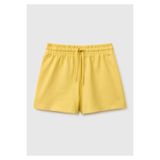 United Colors of Benetton Kız Çocuk Hardal Sarısı İşleme Logo Detaylı Regular Fit Bermuda Şort