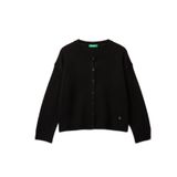 United Colors of Benetton Kız Çocuk Hırka, 8-9 Yaş, 225A126WC500X, Siyah, Kız Çocuklar