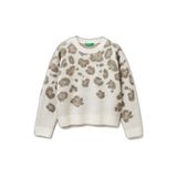 United Colors of Benetton Kız Çocuk Kazak, 11-12 Yaş, 225A1SJFQ109H, Ekru, Kız Çocuklar