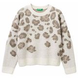 United Colors of Benetton Kız Çocuk Kazak, 6-7 Yaş, 225A1SJFQ109H, Ekru, Kız Çocuklar