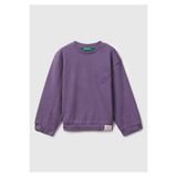 United Colors of Benetton Kız Çocuk Mor Dikiş Detaylı Kalpli Yama Cepli Regular Fit Sweatshirt