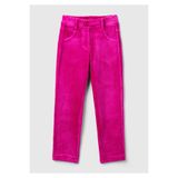 United Colors of Benetton Kız Çocuk Pembe Fitilli Kadife Tayt