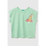 United Colors Of Benetton Kız Çocuk Pul Baskı Detaylı Bisiklet Yaka T-Shirt Yeşil 6-14 Yaş - 10 - 11 Yaş