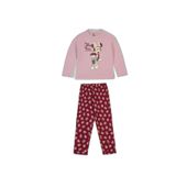 United Colors Of Benetton Kız Çocuk Üstü Disney Baskılı Altı Desenli Paçası Kıvrık Pijama Takımı,Toz Pembe-Fuşya 18-24 Ay
