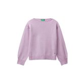 United Colors of Benetton Kız Çocuk Yün Karışımlı Kolu Ribanalı Kazak, 7-8-yas, 225A126WC108Q, Lila, Kız Çocuklar