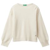 United Colors Of Benetton Kız Çocuk Yün Karışımlı Kolu Ribanalı Kazak,Krem 6-7 Yaş