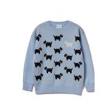 United Colors of Benetton Kız Çocuk Yün Karışımlı Köpek Desenli Triko, 7-8 Yaş, 226P1VUDQ109E, Açık Mavi, Kız Çocuklar