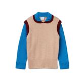 United Colors of Benetton Kız Çocuk Yün Karışımlı Polo Yakalı Triko, 6-7 Yaş, 226P1VUDC109F, Bej, Kız Çocuklar