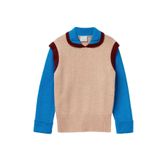 United Colors of Benetton Kız Çocuk Yün Karışımlı Polo Yakalı Triko, 7-8 Yaş, 226P1VUDC109F, Bej, Kız Çocuklar