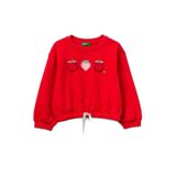 United Colors of Benetton Kız ve Erkek Maglia G/C M/L 32n4g10mg Kapüşonlu Kazak, Kırmızı, 1 Yıl