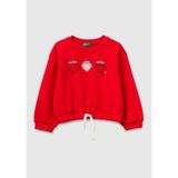 United Colors of Benetton Kız ve Erkek Maglia G/C M/L 32n4g10mg Kapüşonlu Kazak, Kırmızı, 5 Yaş