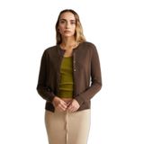 United Colors of Benetton Koyu Kahverengi%100 Merino Bisiklet Yaka Hırka, S, 125A1002D5485, Koyu Kahverengi, Kadın