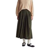 United Colors of Benetton Koyu Yeşil Desenli Pileli Midi Etek, 34, 125A4XVWD0056, Koyu Yeşil, Kadın