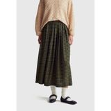 United Colors of Benetton Koyu Yeşil Desenli Pileli Midi Etek, 40, 125A4XVWD0056, Koyu Yeşil, Kadın