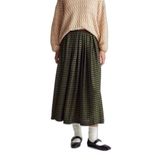 United Colors of Benetton Koyu Yeşil Desenli Pileli Midi Etek, 42, 125A4XVWD0056, Koyu Yeşil, Kadın