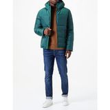United Colors of Benetton Koyu Yeşil Kapşonsuz Puffer Erkek Mont