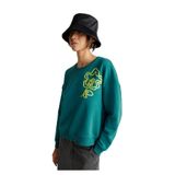 United Colors of Benetton Koyu Yeşil Koton Karışımlı Çiçek Motifli Sweatshirt, s, 125A3F0RD10BI, Koyu Yeşil, kadın