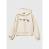 United Colors Of Benetton Krem - Pembe Kız Çocuk Payetli Sweatshirt 39M2C205E - Ekru