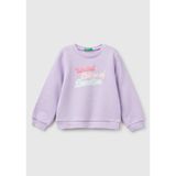 United Colors Of Benetton Lila Kadın / Kız Kk_simli Benetton Logo Baskılı Bisiklet Yaka Sweatshirt Model Kodu: ( 3J70G10HX07W) - Mor - 4 - 5 Yaş