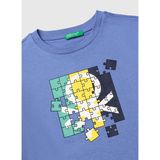 United Colors Of Benetton Mavi Erkek Çocuk Baskılı T-Shirt 3I1XC10S2 - Buz Mavisi