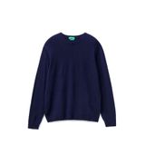 United Colors of Benetton Merino Mavi Bisiklet Yaka Erkek Kazak