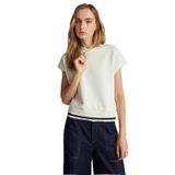 United Colors of Benetton Modal Karışımlı Beli Çizgi Detaylı Kolsuz Sweatshirt, XS, 125A3QAFD10AX, Krem, kadın