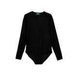 United Colors of Benetton Modal ve Kaşmir Karışımlı Uzun Kollu Body, m, 625A3LRU3B004, Siyah, Kadın