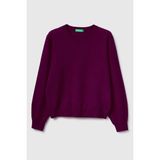 United Colors Of Benetton Mürdüm Kadın / Kız KDN_%100 Merino Ribana Detaylı Bisiklet Yaka Kazak Model Kodu: ( 1002D10BG20R) - Mor - XS