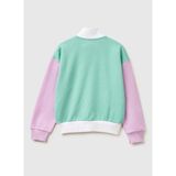 United Colors Of Benetton Pembe - Beyaz Kız Çocuk Simli Sweatshirt 3J68C505U